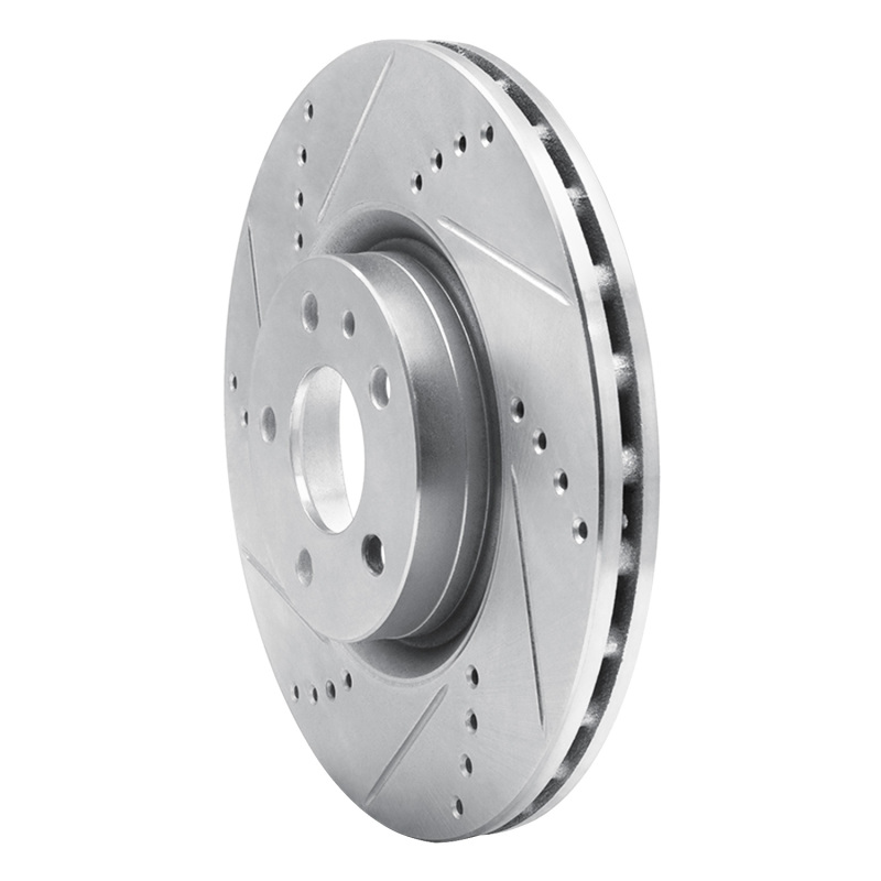 Alfa Romeo 164 Brake Rotor (1) - Front Left - R1 Concepts - Drilled & Slotted - Silver - `91-`20